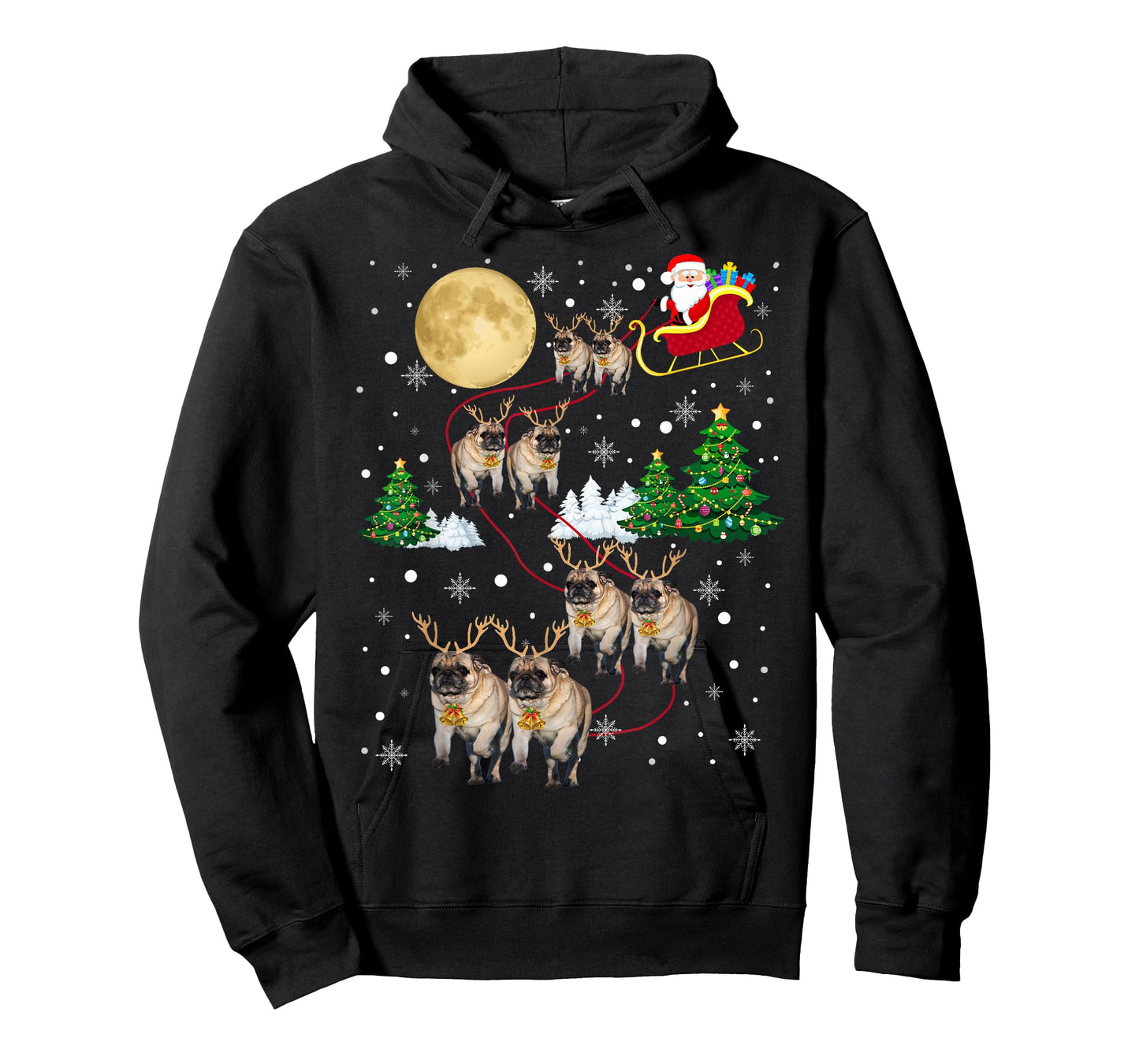 Pug Dogs Tree Christmas Sweater Xmas Pet Animal Dog Gifts Men Women Kids T-Shirt