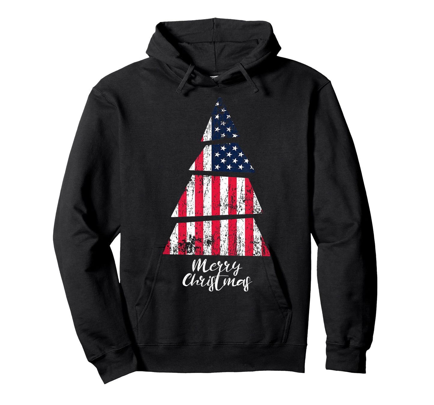 American Flag Christmas Tree - Merry Christmas T-shirt