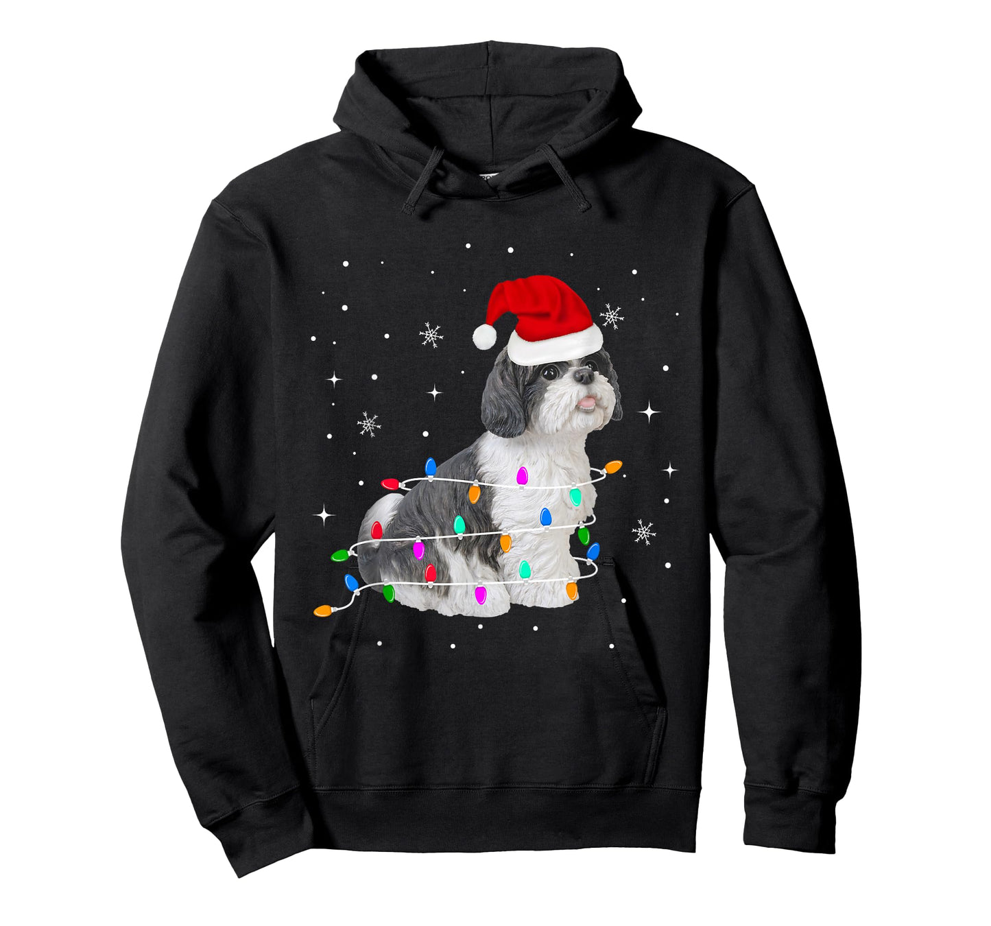 Funny Shih Tzu Christmas Light Gifts Xmas T-Shirt