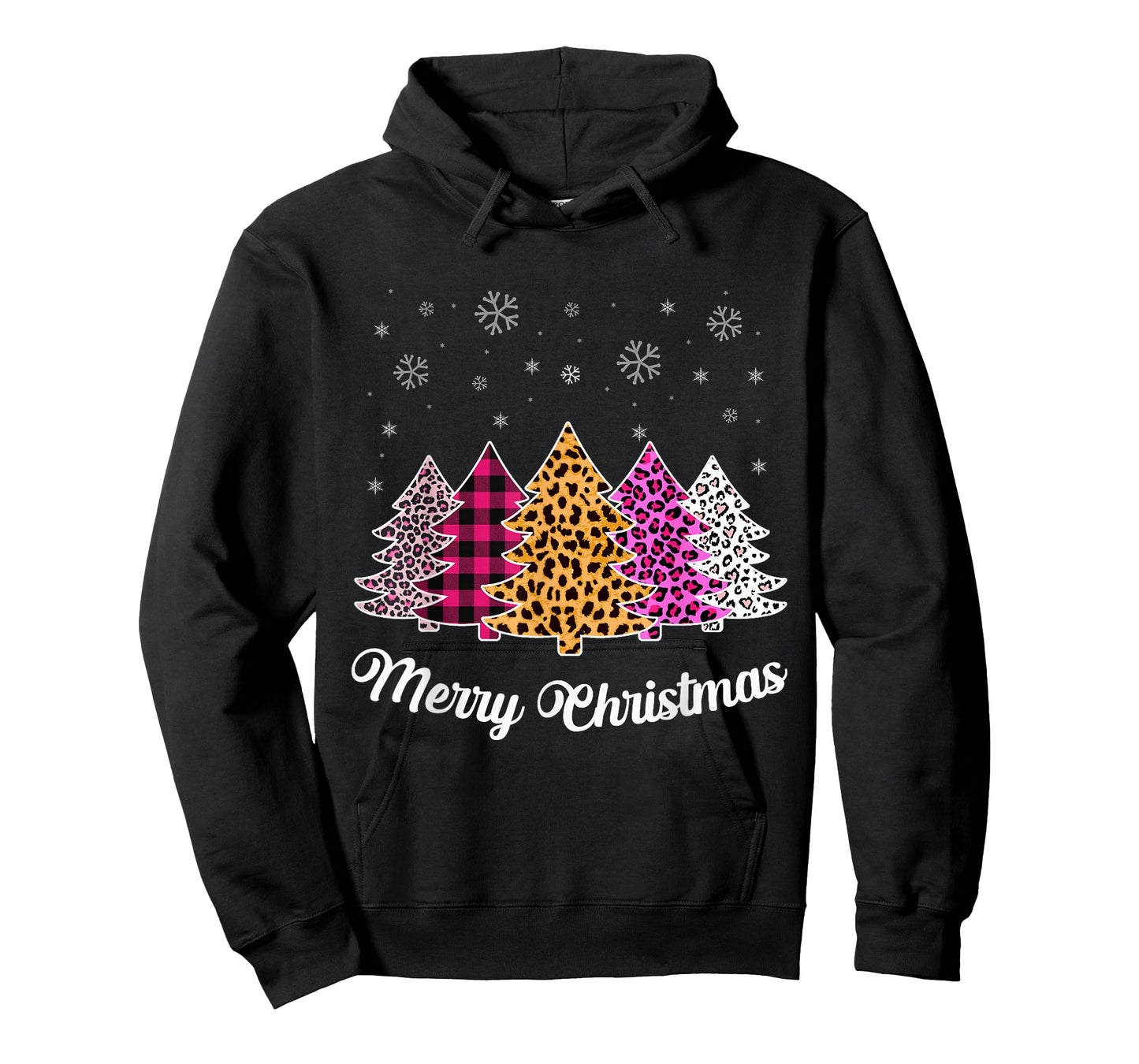 Merry Christmas Trees Leopard Pink Shirt for Women Girl Teen T-Shirt