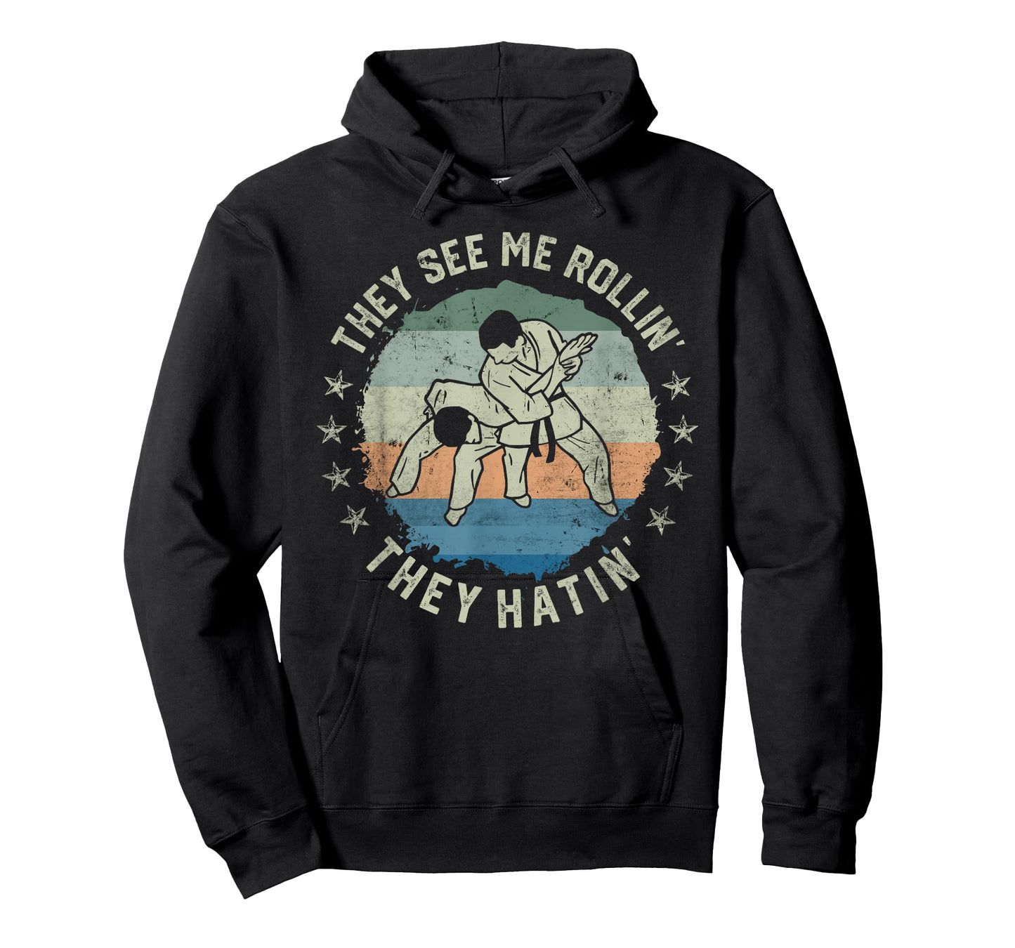 Retro Vintage They See Me Rollin Funny Brazilian Jiu-Jitsu T-Shirt
