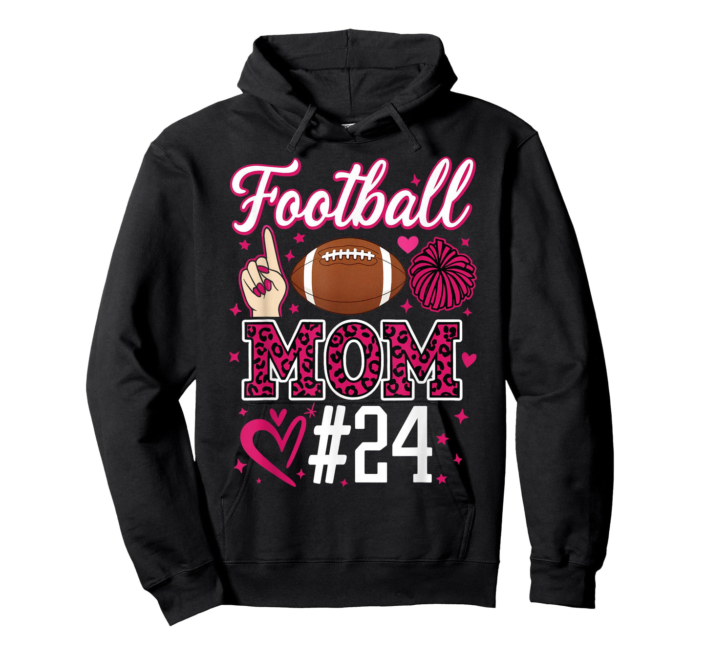Football Mom #24 Funny Mother Woman Supporter Girl Son Fan T-Shirt