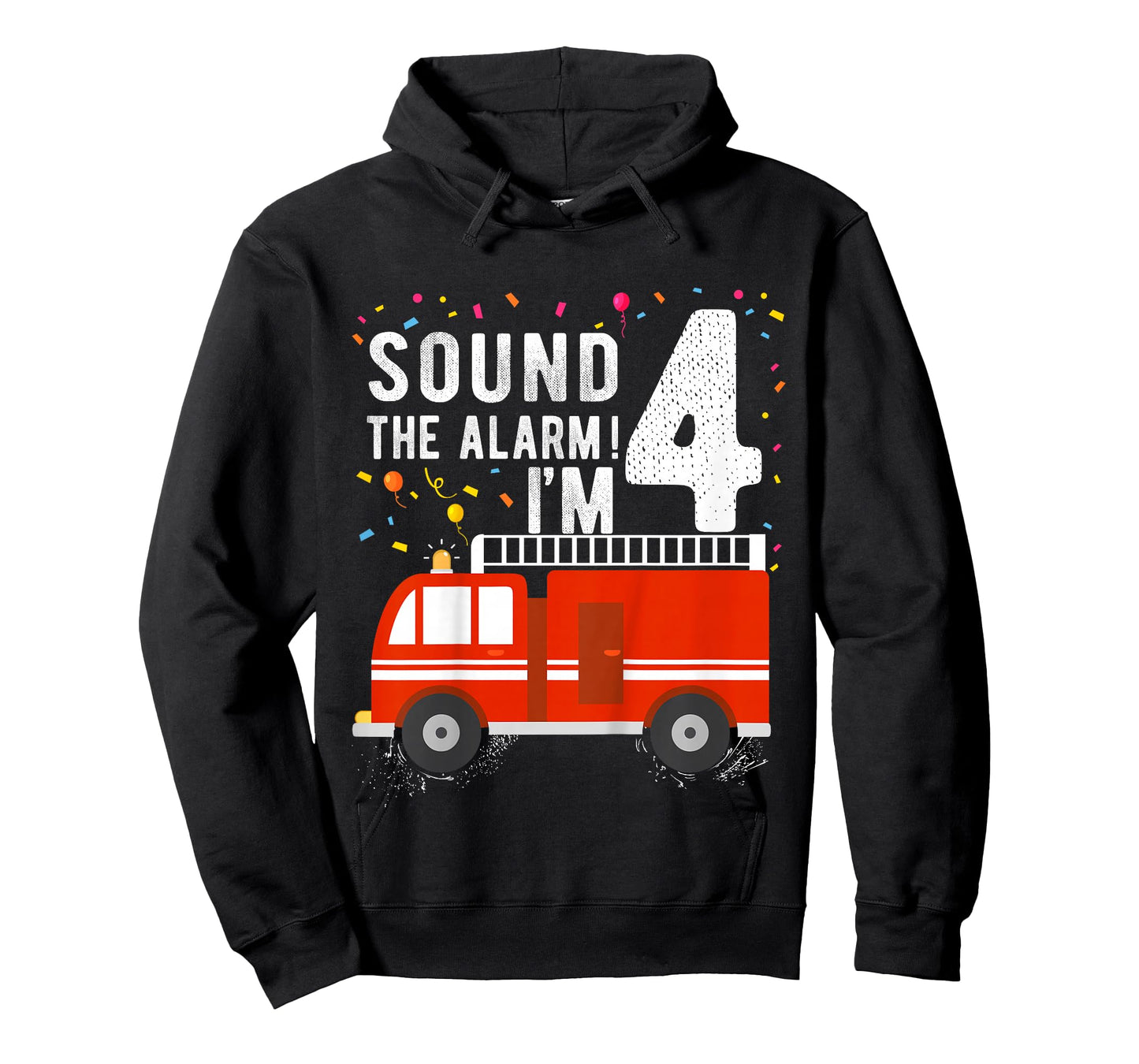 Kids Fire Truck 4th Birthday Boy 4 Year Old Firefighter T-Shirt