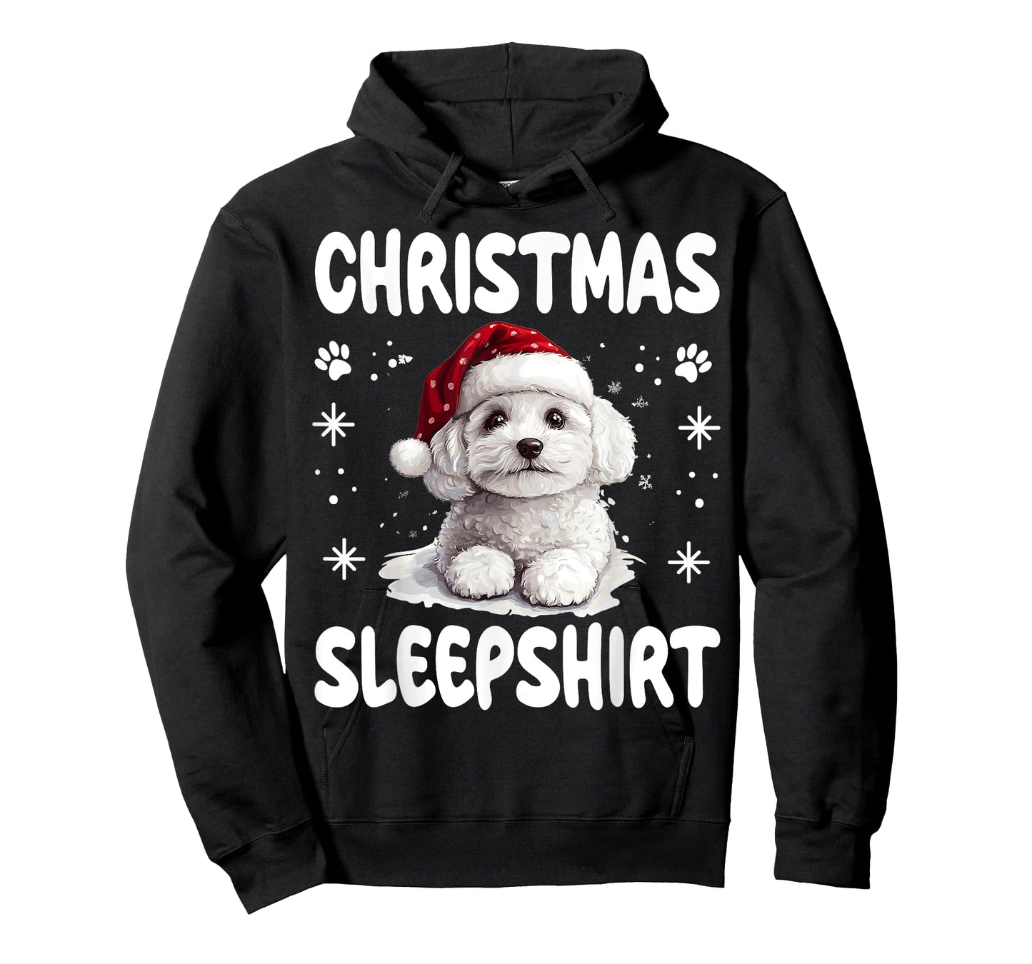 Bichon Frise Dog Nightgown Pajama Christmas Sleepshirt T-Shirt for Men Women Kids