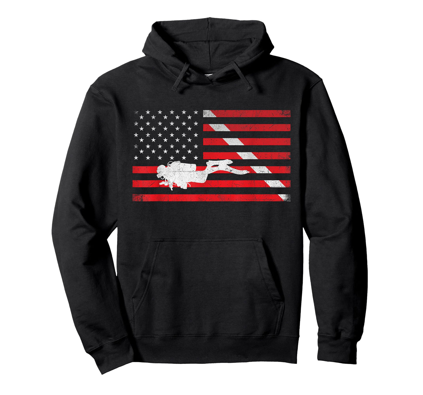 Scuba Diving - USA Flag Underwater Ocean Scuba Diver T-Shirt