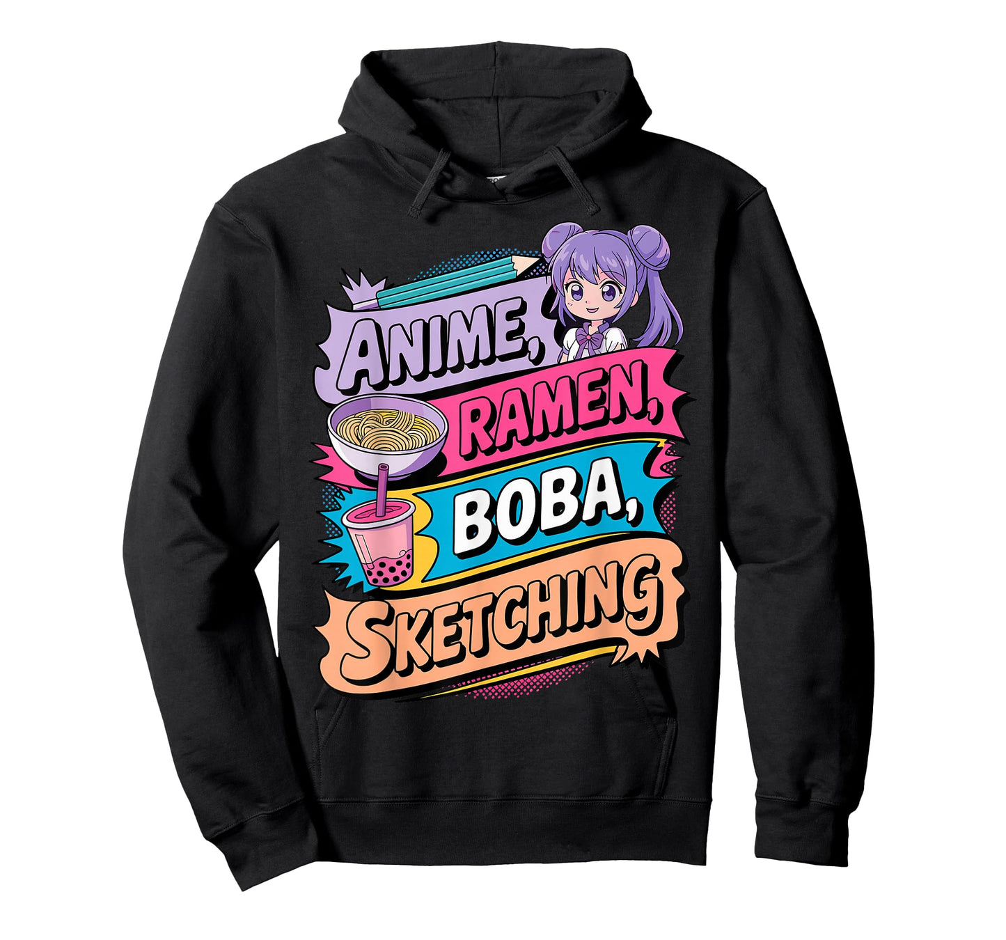 Anime Ramen Boba & Sketching Funny Noodle Japanese Kawaii T-Shirt