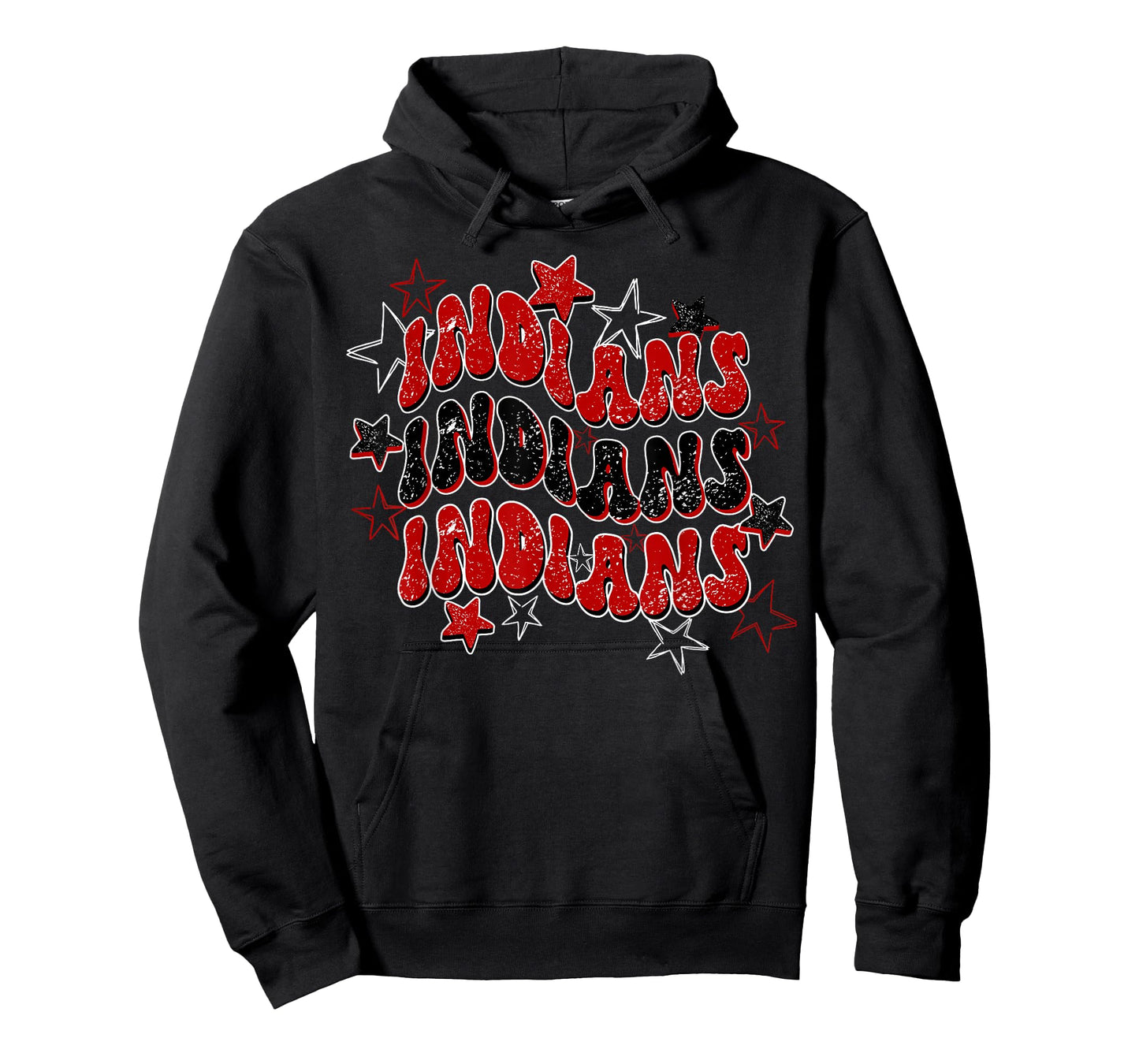 Indians School Spirit Red and Black Spirit Wear T-Shirt