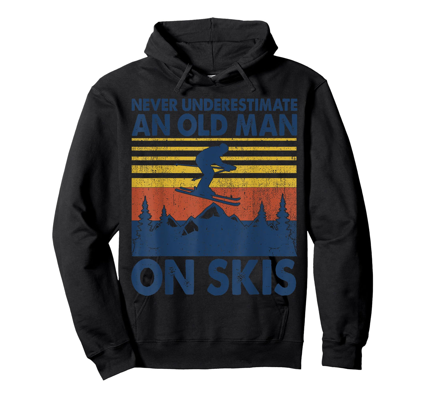 Never Underestimate An Old Man On Skis Funny Winter Sports T-Shirt