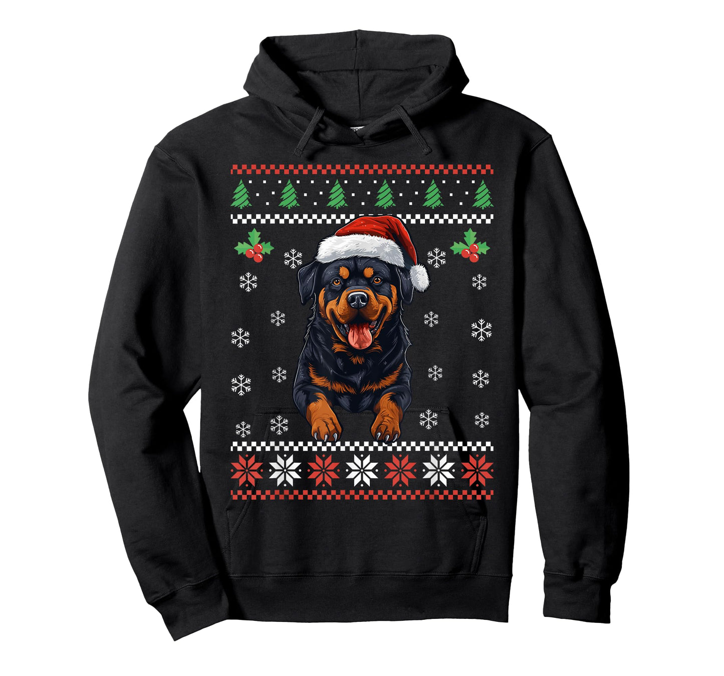 Rottweiler Dog Ugly Christmas Sweater Xmas For Adults Kids T-Shirt