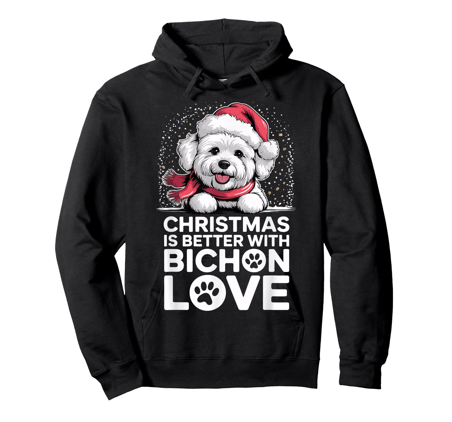 Funny Xmas Dog Christmas is Better with Bichon Frise Love T-Shirt