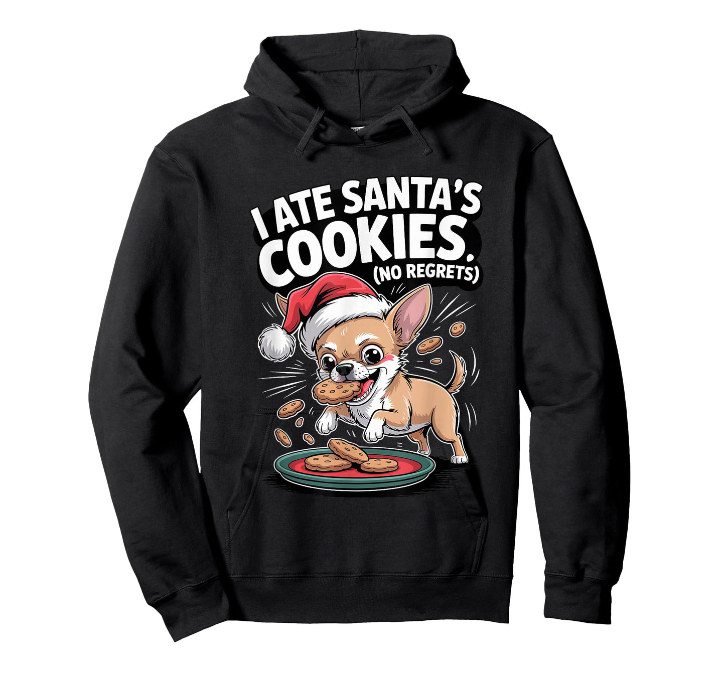 I Ate Santas Cookies Xmas Puppy Funny Christmas Chihuahua T-Shirt
