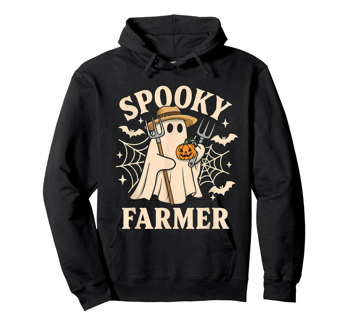 Spooky Farmer Costume Funny Ghost Halloween Pumpkin T-Shirt