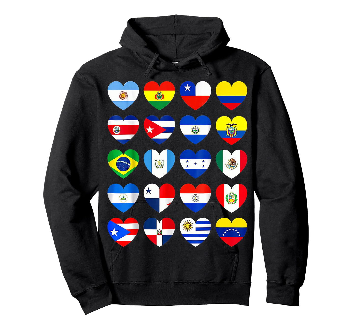 Hispanic Heritage Month Latino All Countries Heart Flags T-Shirt