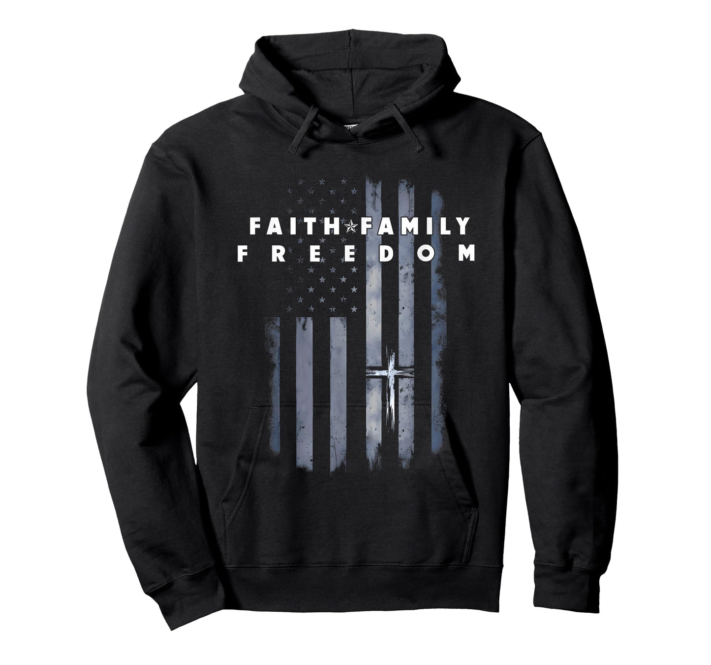 Vintage USA Flag Faith Family Freedom Patriotic Christian T-Shirt