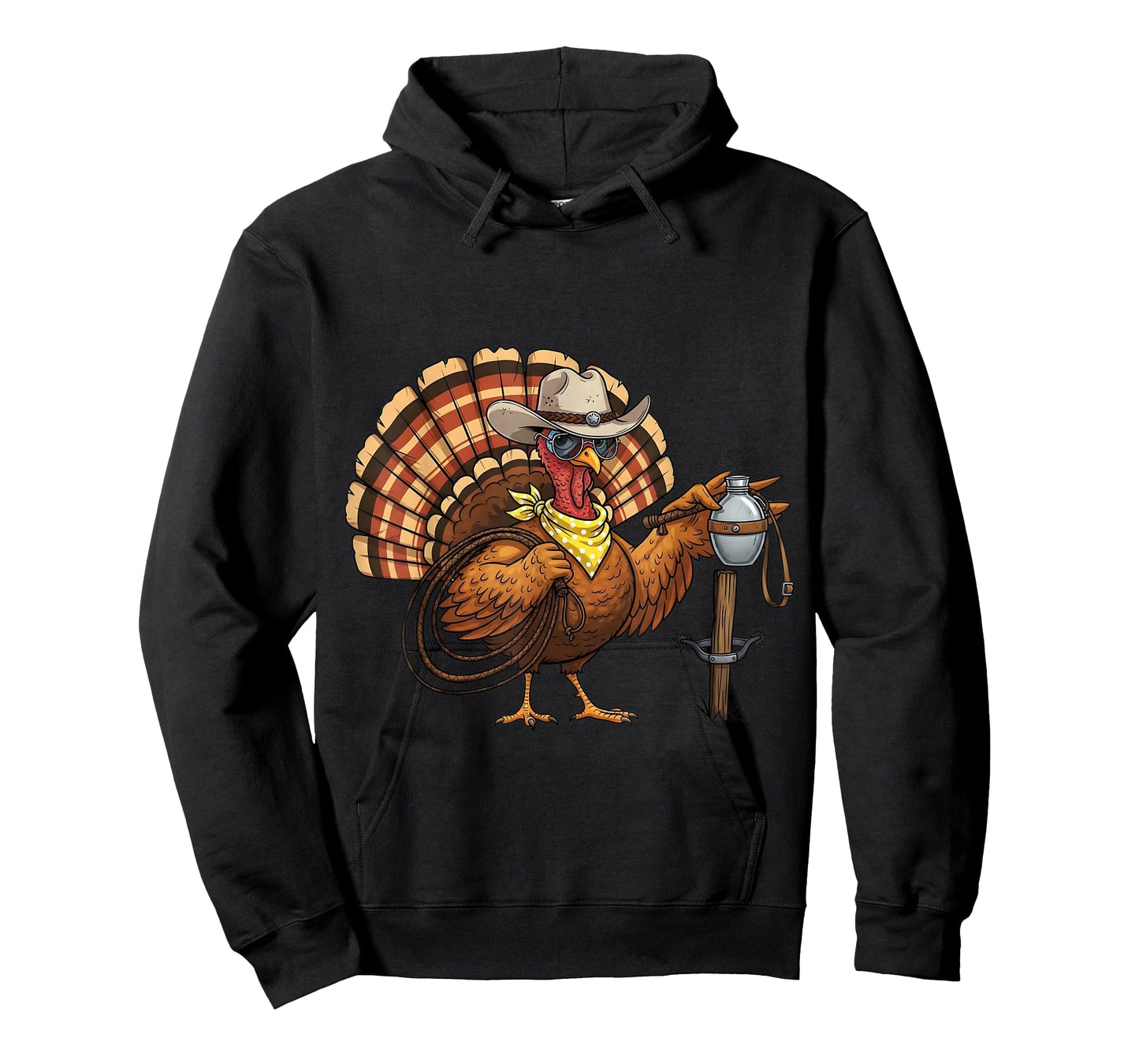 Cowboy Turkey Funny Thanksgiving Western Rodeo Design T-Shirt