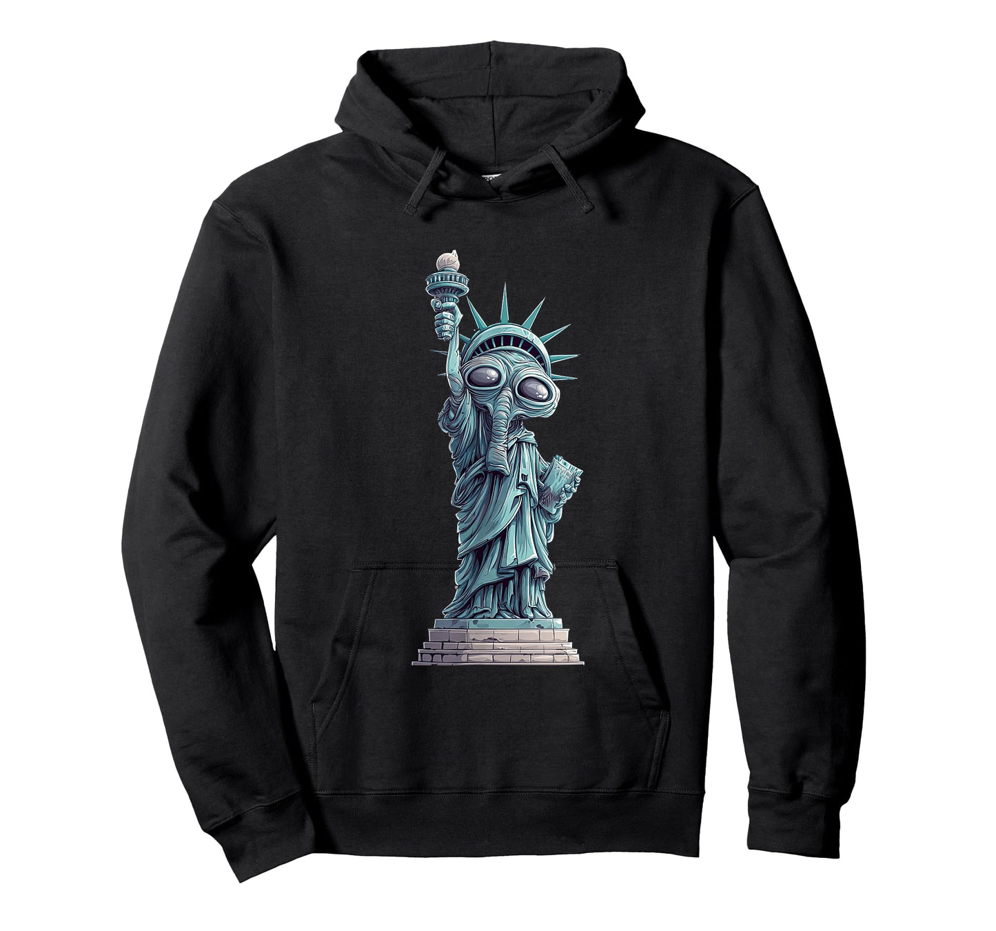 Freedom Statue with Alien for Funny Boys and Girls T-Shirt