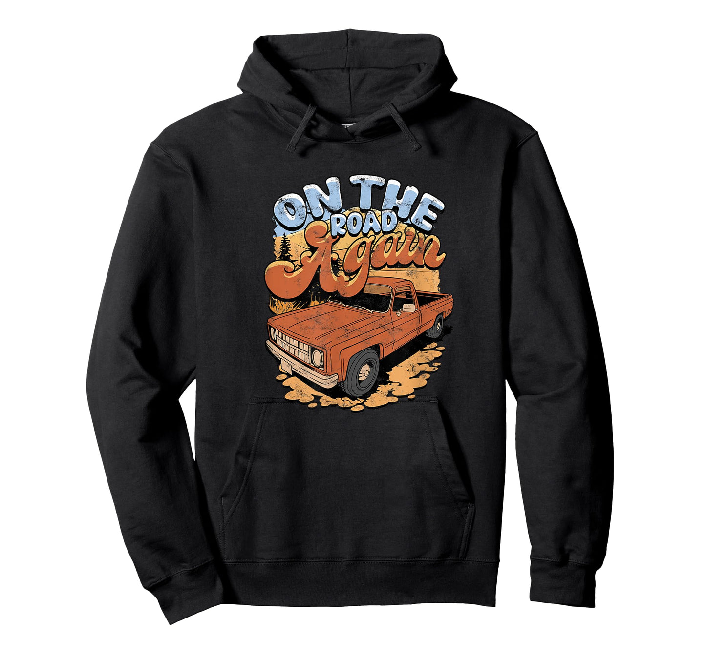 Travel Adventures On The Road Again T-Shirt, Small, Black