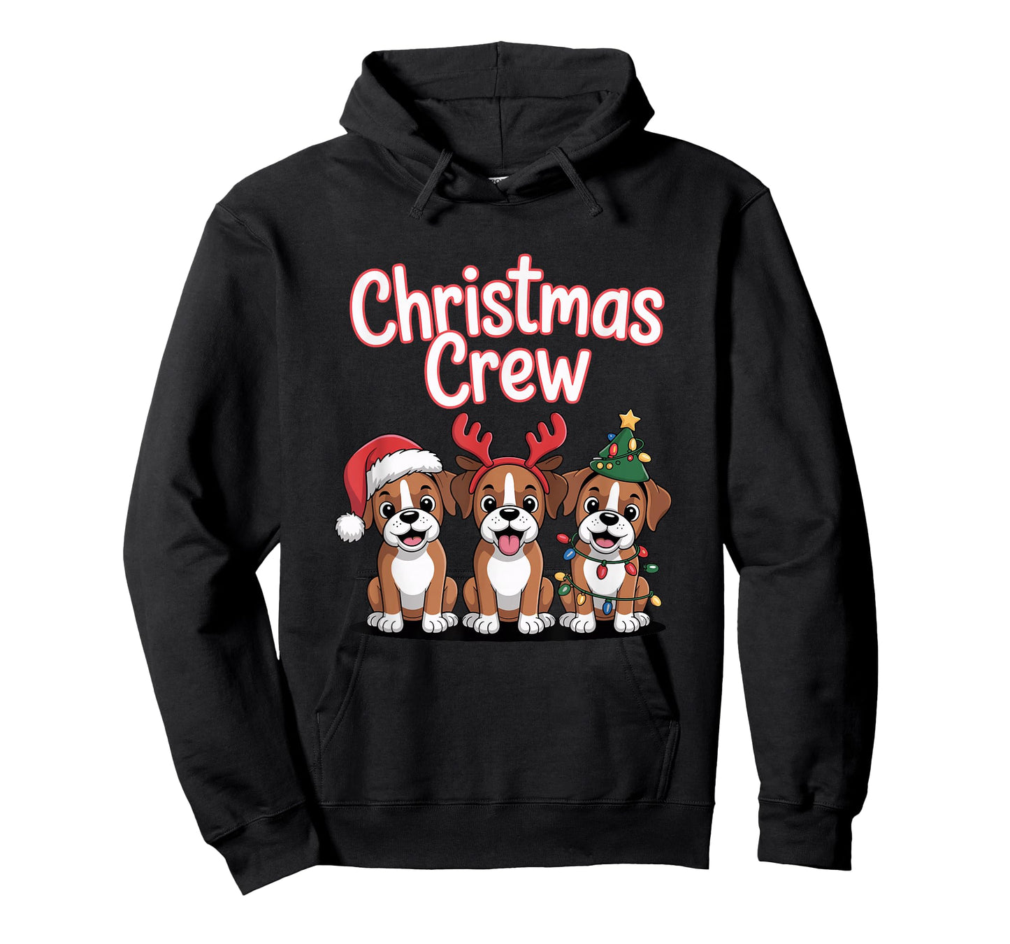 Christmas Crew Xmas Puppy Dog Humor Funny Christmas Boxer T-Shirt