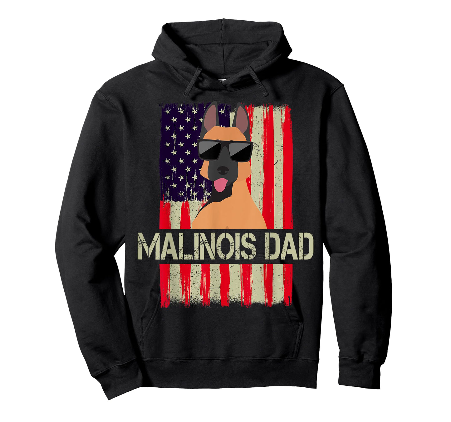 Funny Belgian Malinois Dad American Flag 4th Of July T-Shirt for Men