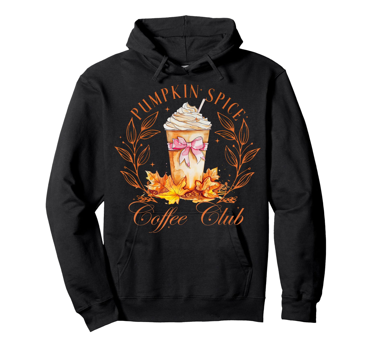 Pumpkin Spice Coffee Club Autumn Fall Leaves Thanksgiving T-Shirt