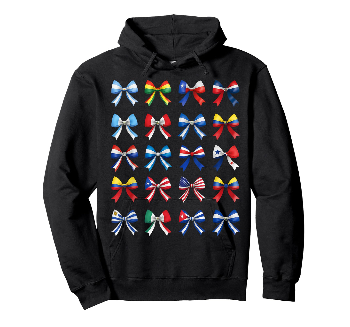Hispanic Heritage Month Countries Flags Maestra Coquette Bow T-Shirt