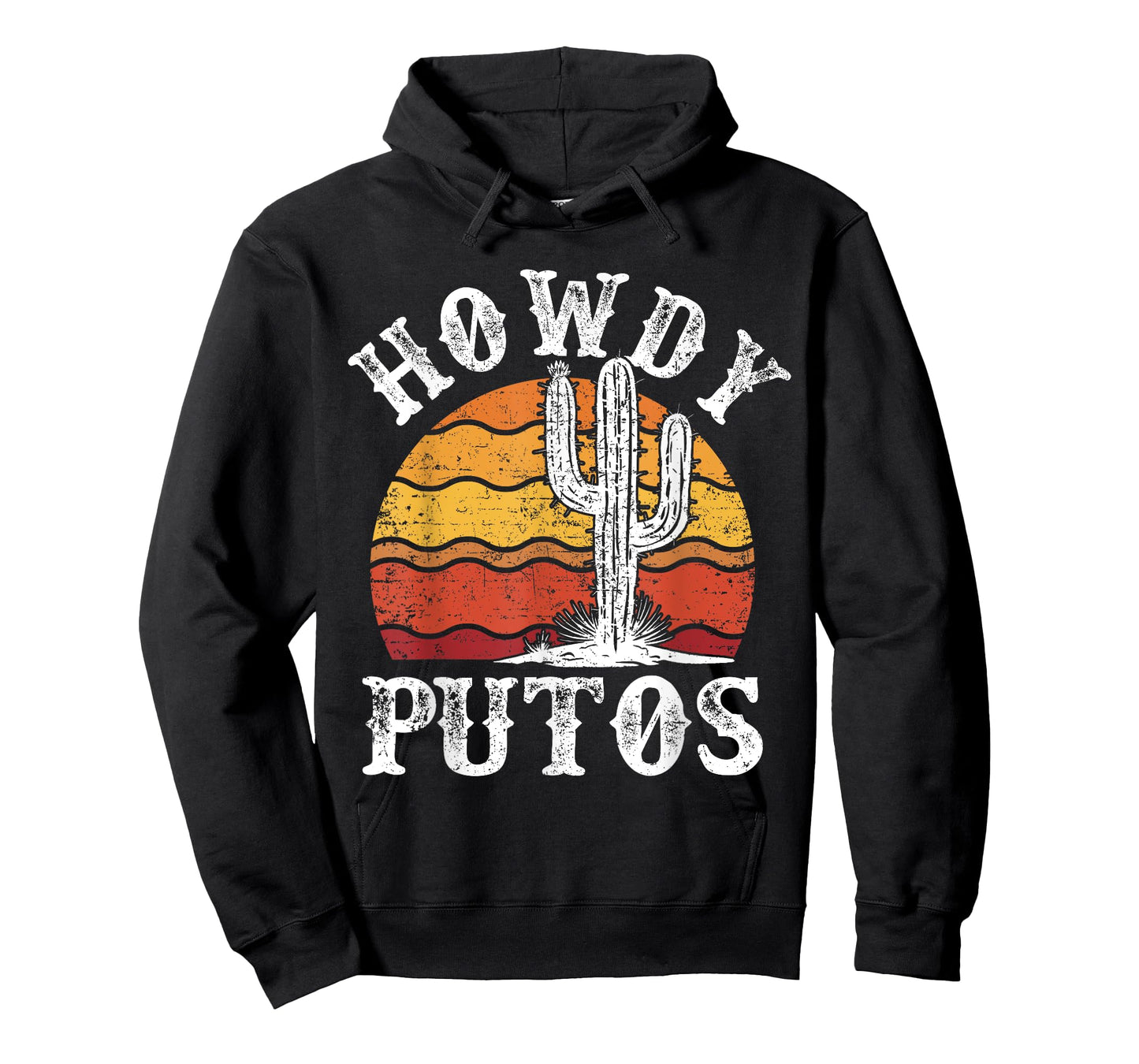 Retro Vintage Howdy Putos Country Western Cowboy Rodeo Funny T-Shirt