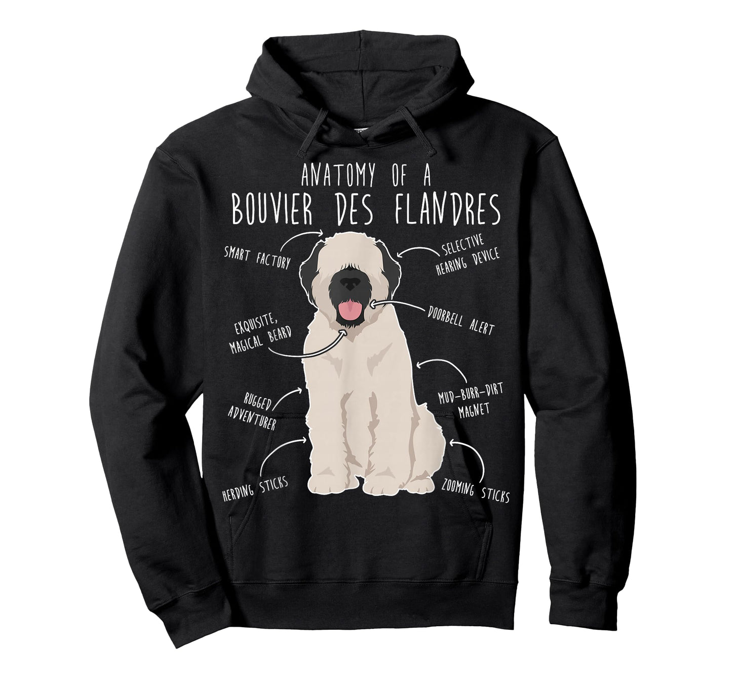 Bouvier Des Flandres Fawn Cream Dog Anatomy, Funny Cute Pet Men Women Kids T-Shirt