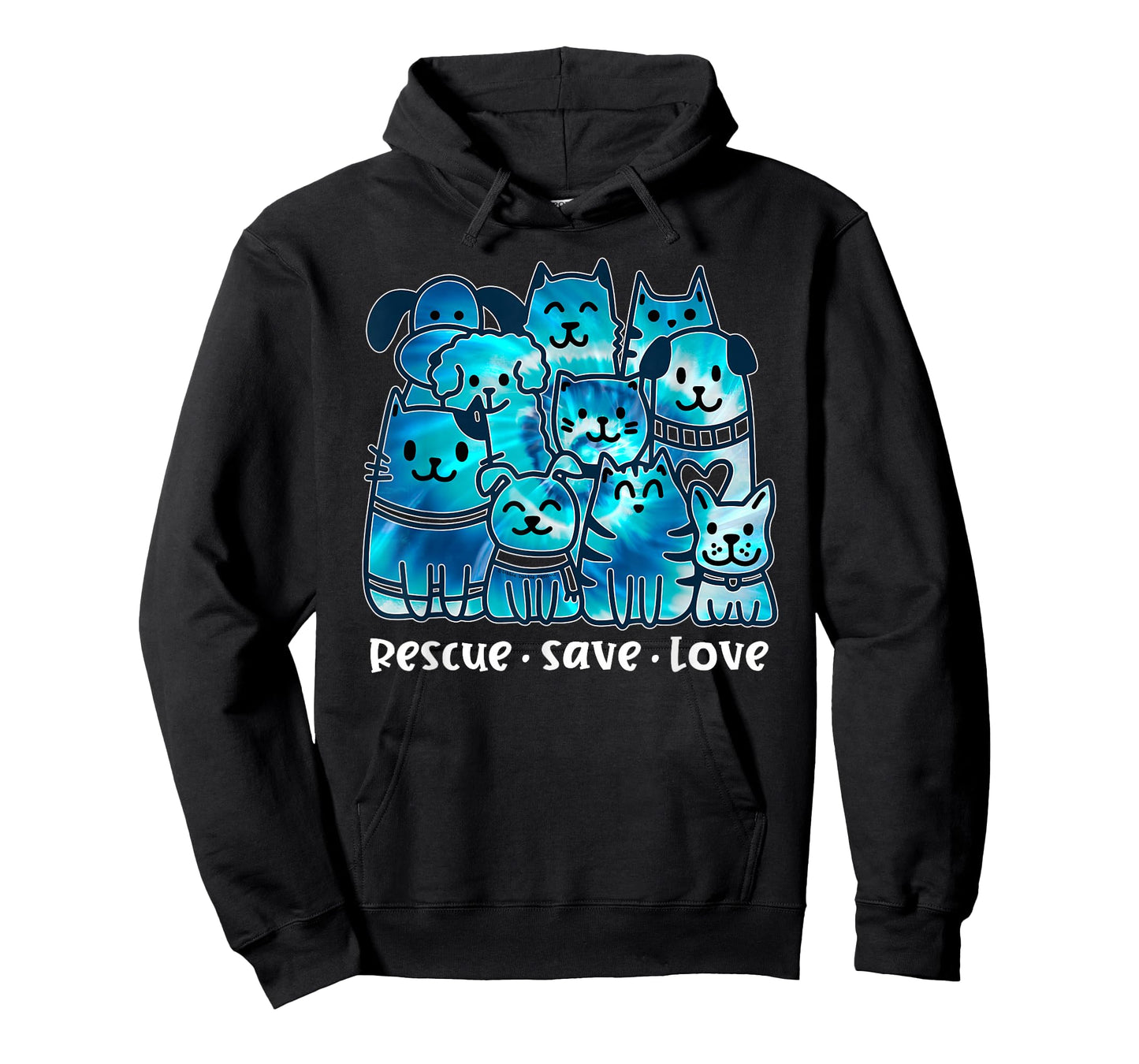 Rescue Save Love Cute Tie Dye Animal Rescue Dog Cat Lovers T-Shirt
