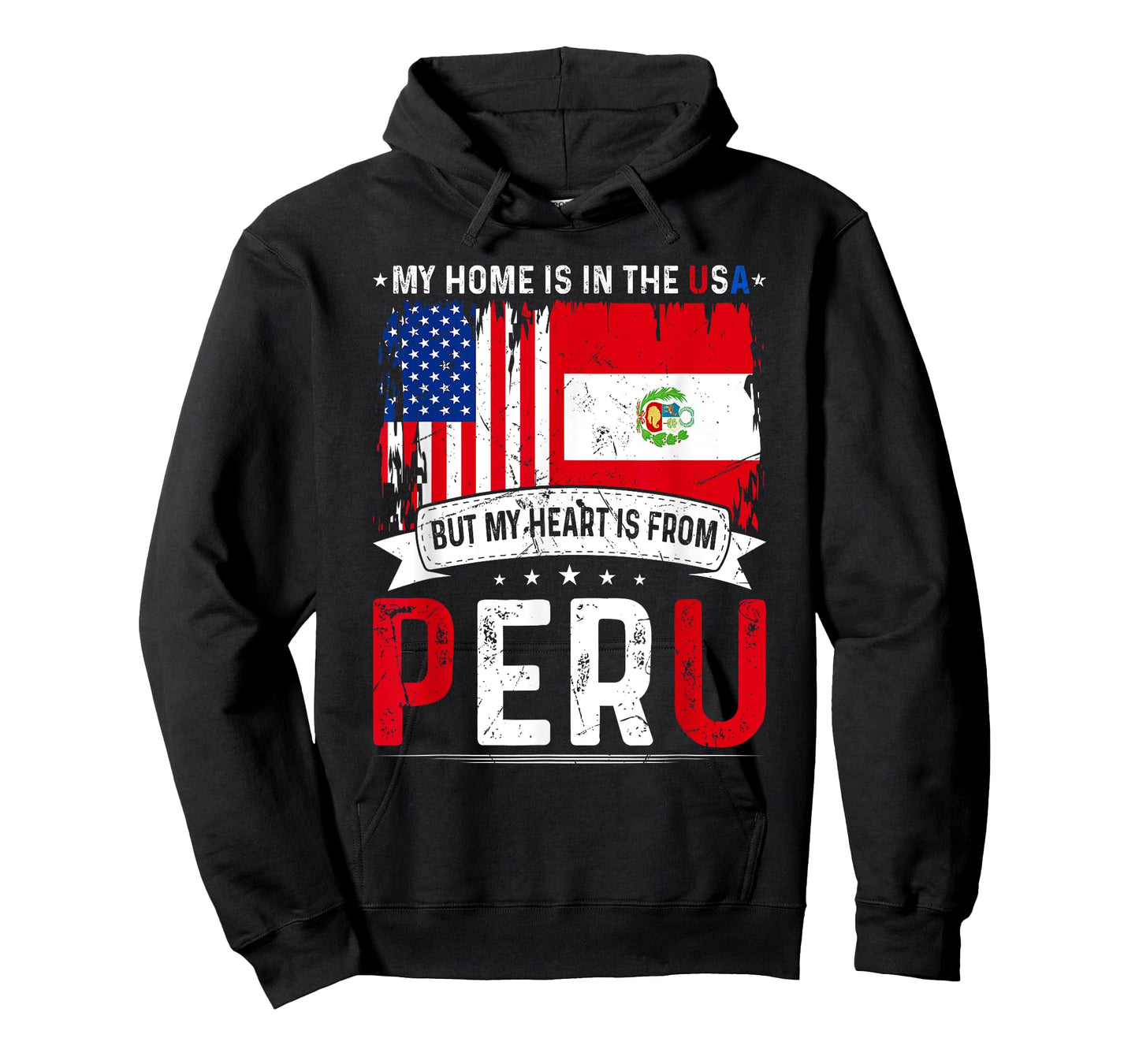 My Home USA My Heart is From Peru Flag American Peruvian T-Shirt