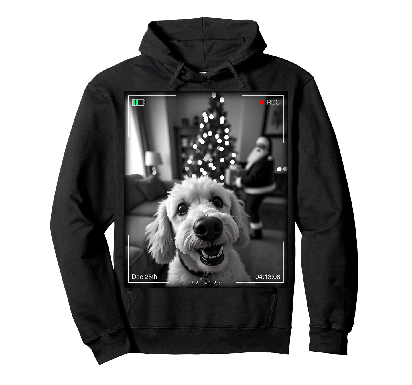 Poodle Catches Santa On Camera Xmas T-Shirt