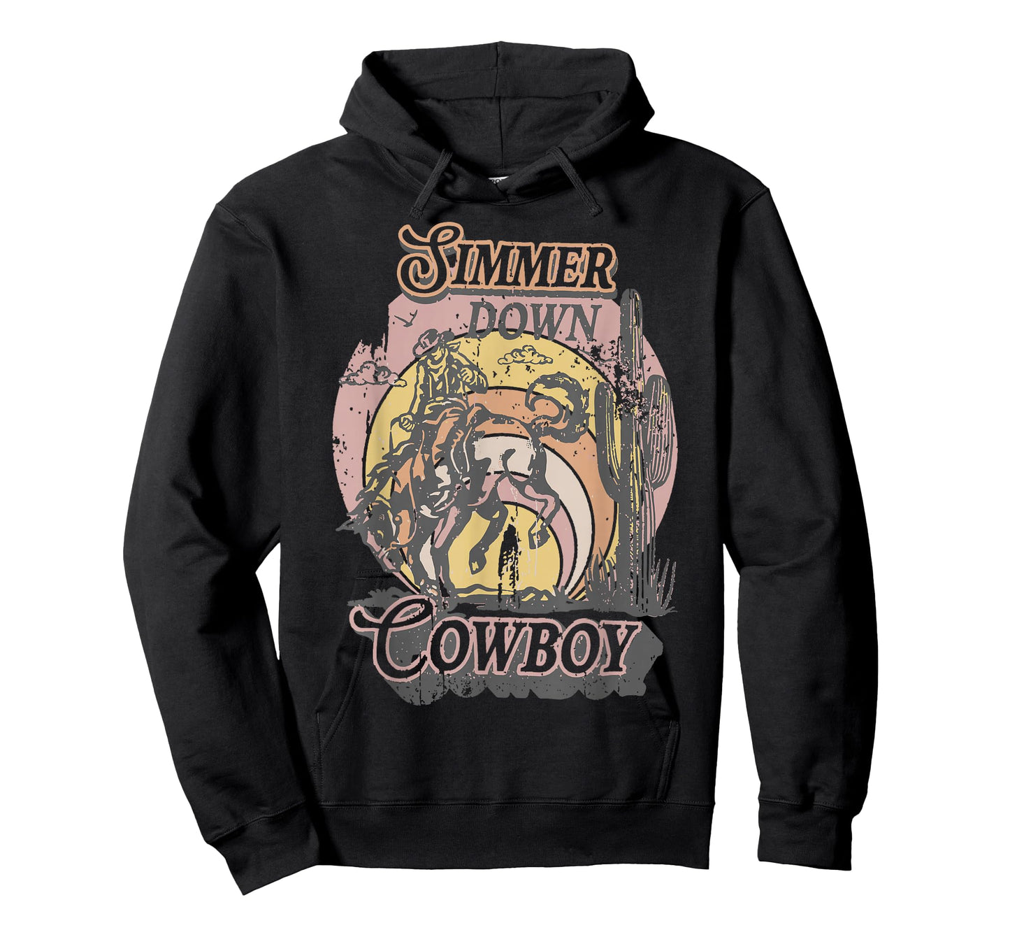 Simmer Summer Down Cowboy Cowgirl Western Graphic Cow Skull T-Shirt