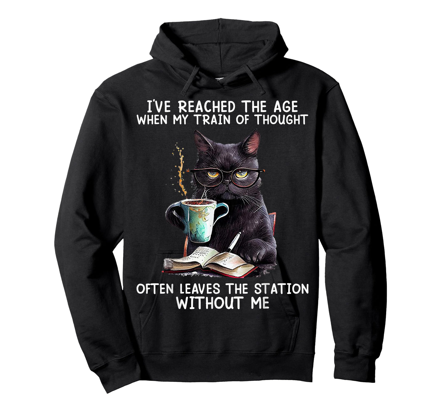 Cat I've Reached The Age When My Train Of Thought Men Women T-Shirt