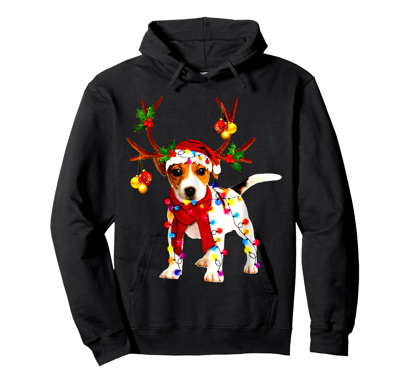 Santa jack russell gorgeous reindeer Light Christmas T-Shirt