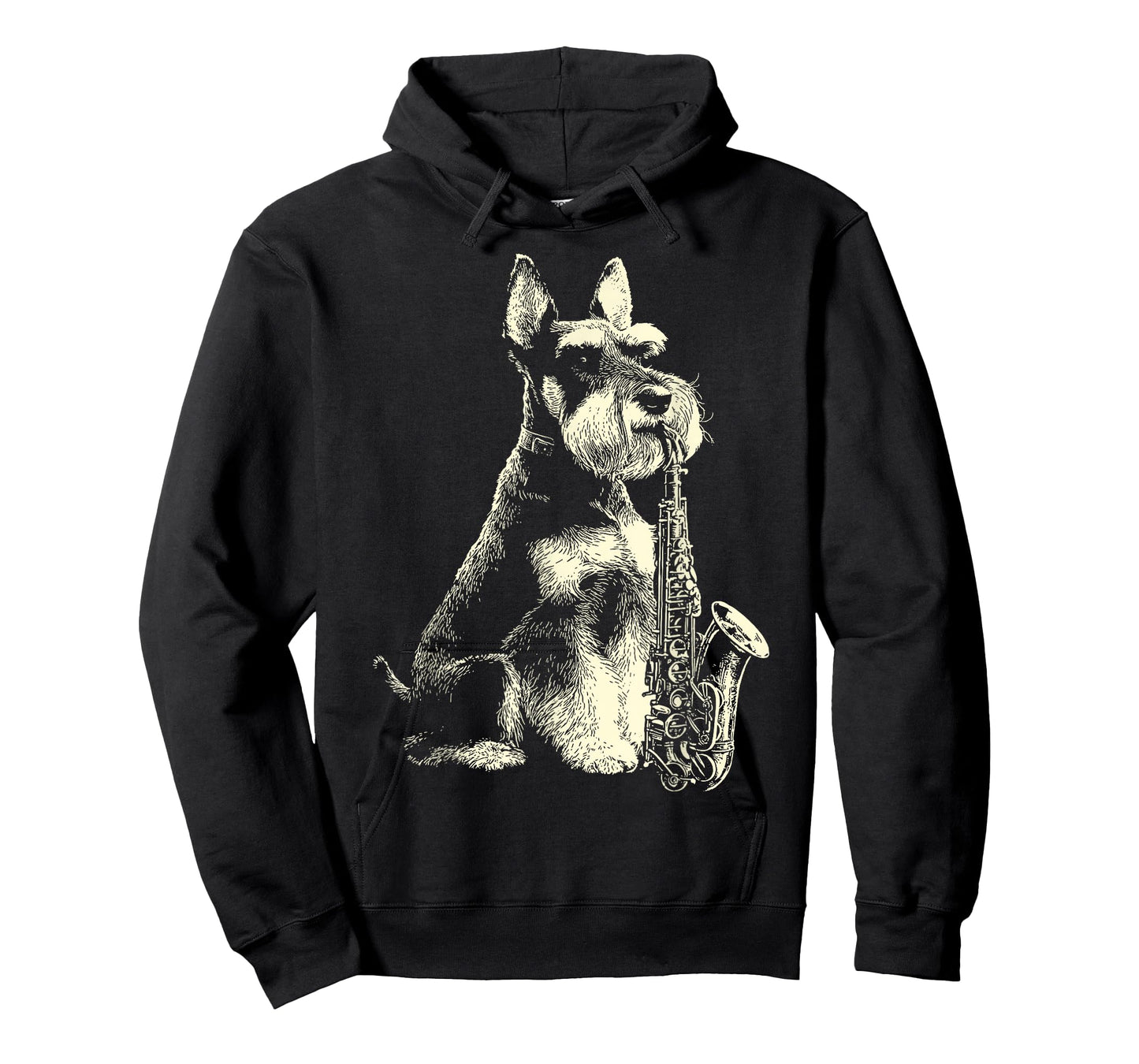Schnauzer Playing Saxophone Player Funny Jazz Musician Dog T-Shirt