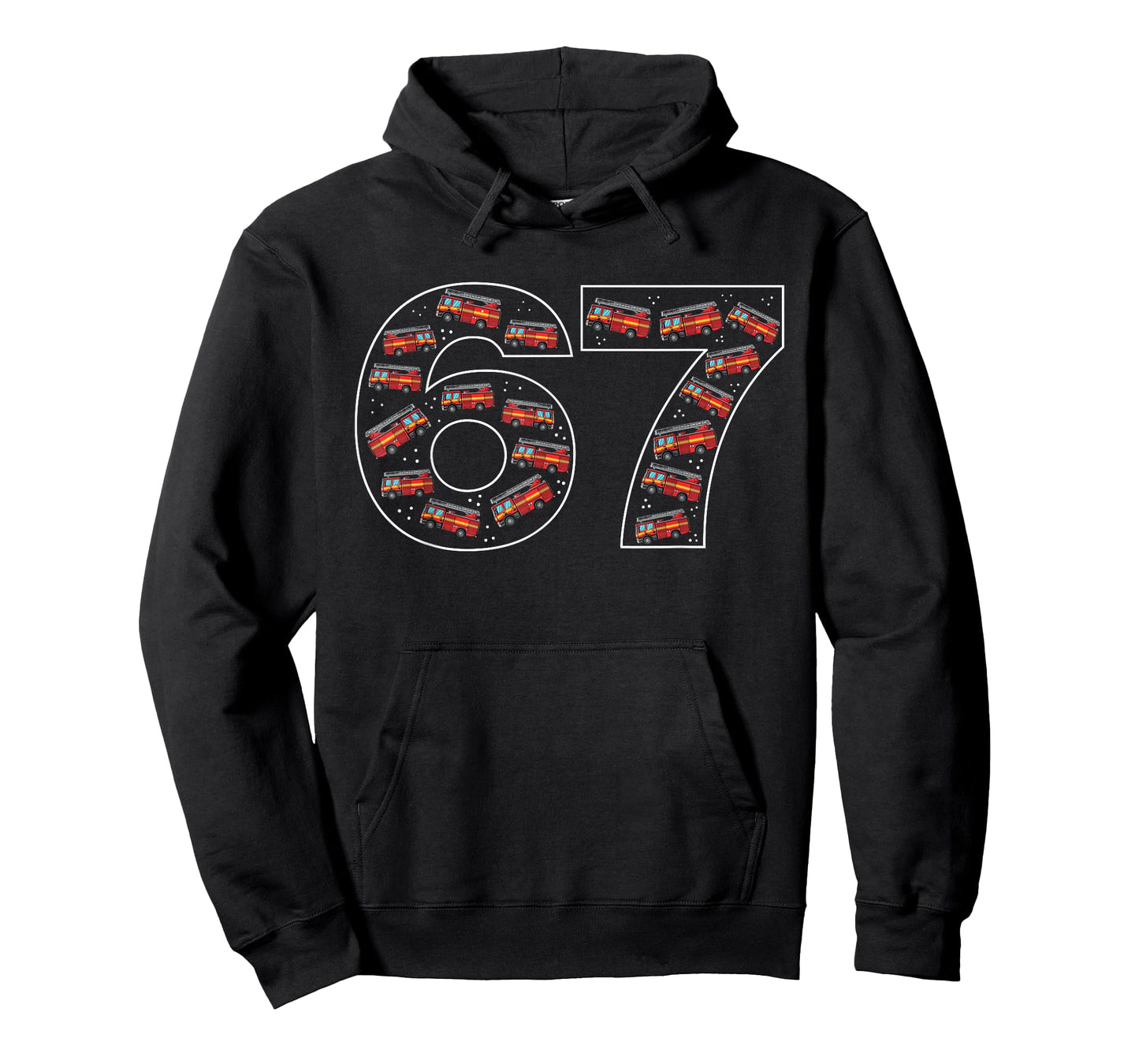 67 Six Seven Firetruck Firefighter Fire Engine Boys T-Shirt