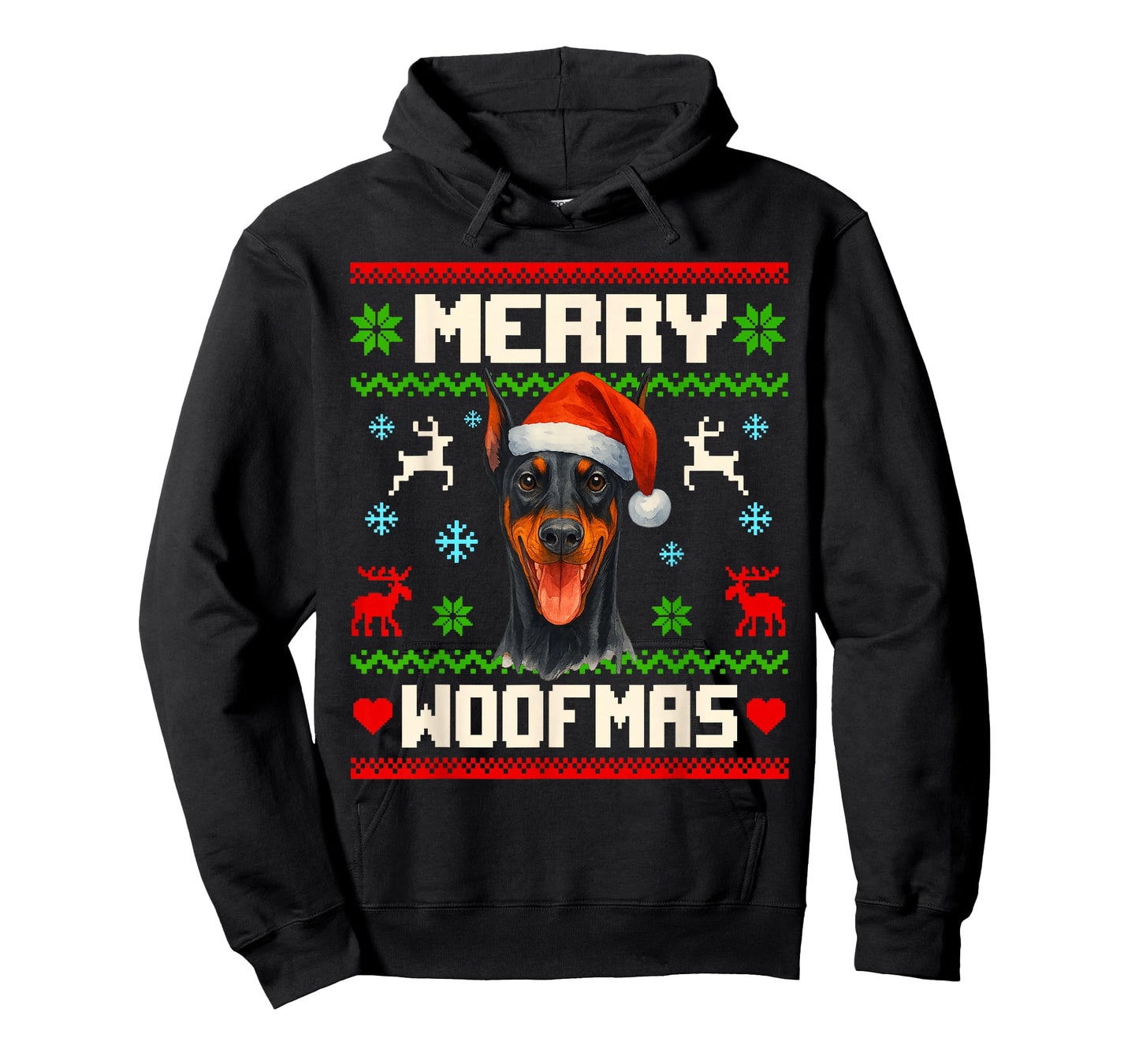 Funny Doberman Dog Christmas Ugly Sweater Pet Dog Lover Xmas T-Shirt