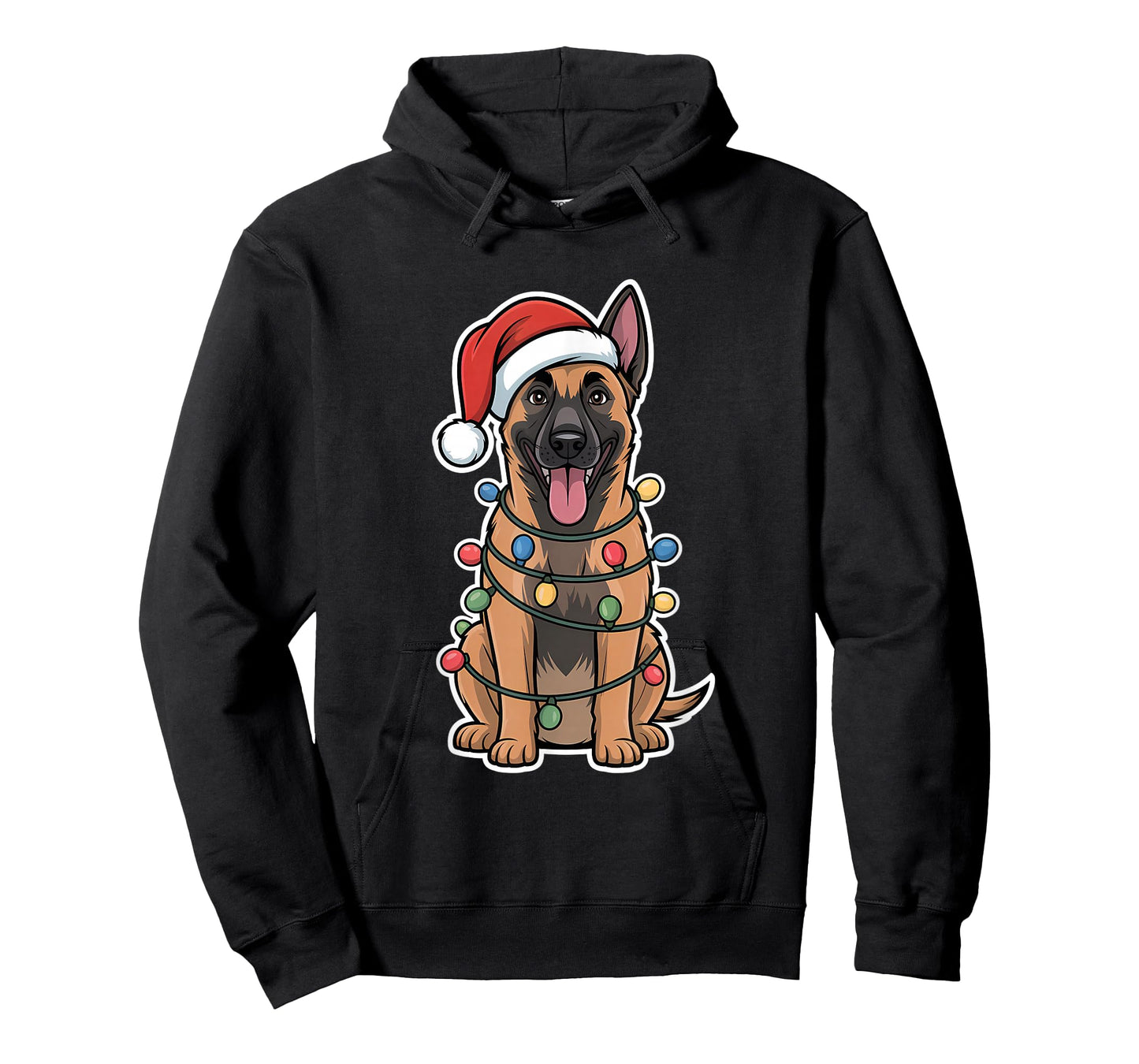 Belgian Malinois Wrapped in Christmas Lights T-Shirt