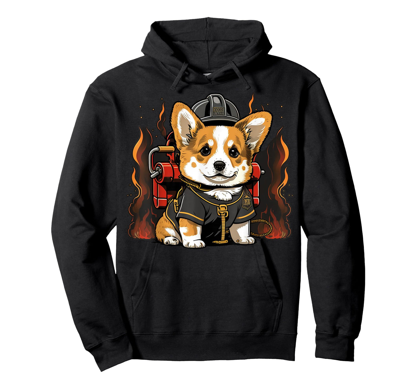 Welsh Corgi Fireman on Firefighter Welsh Corgi T-Shirt