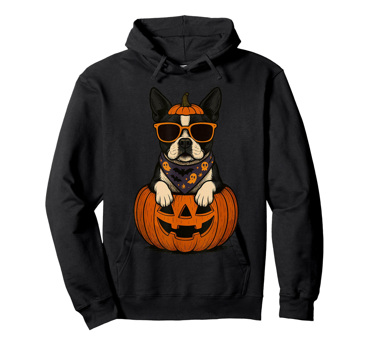 Spooky Boston Terrier Pumpkin Halloween Dog Lover T-Shirt
