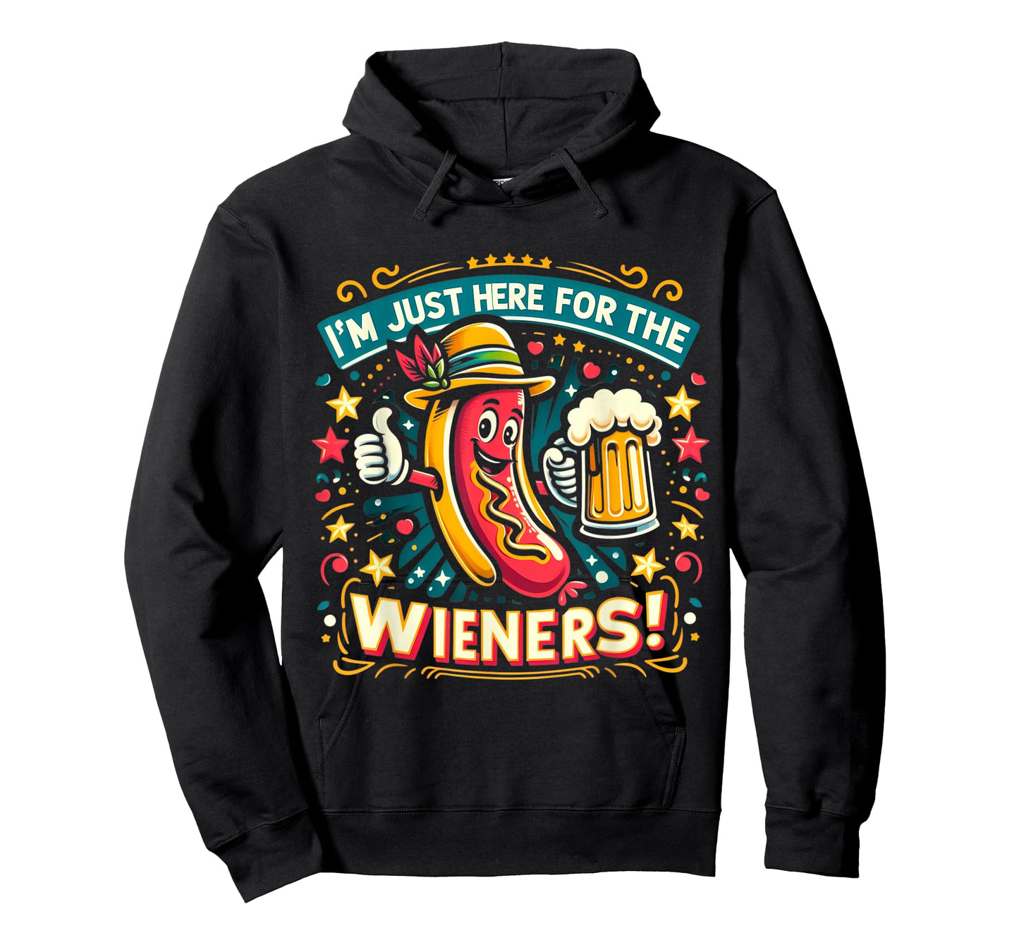 I'm Just Here For The Wieners Hotdog Funny Oktoberfest Pun T-Shirt