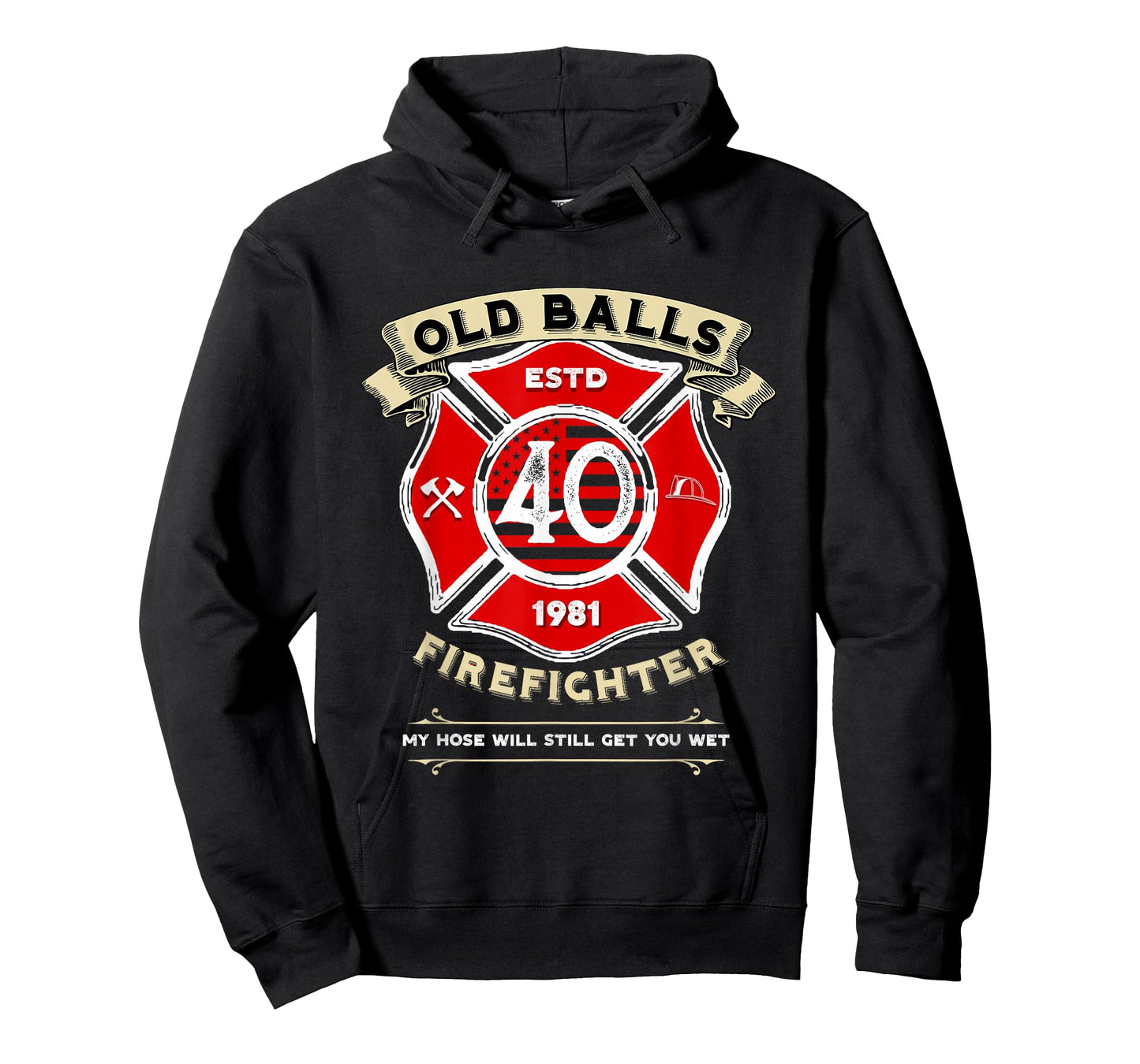 Mens Funny Old Balls Club for Firefighter 40th Birthday T-Shirt