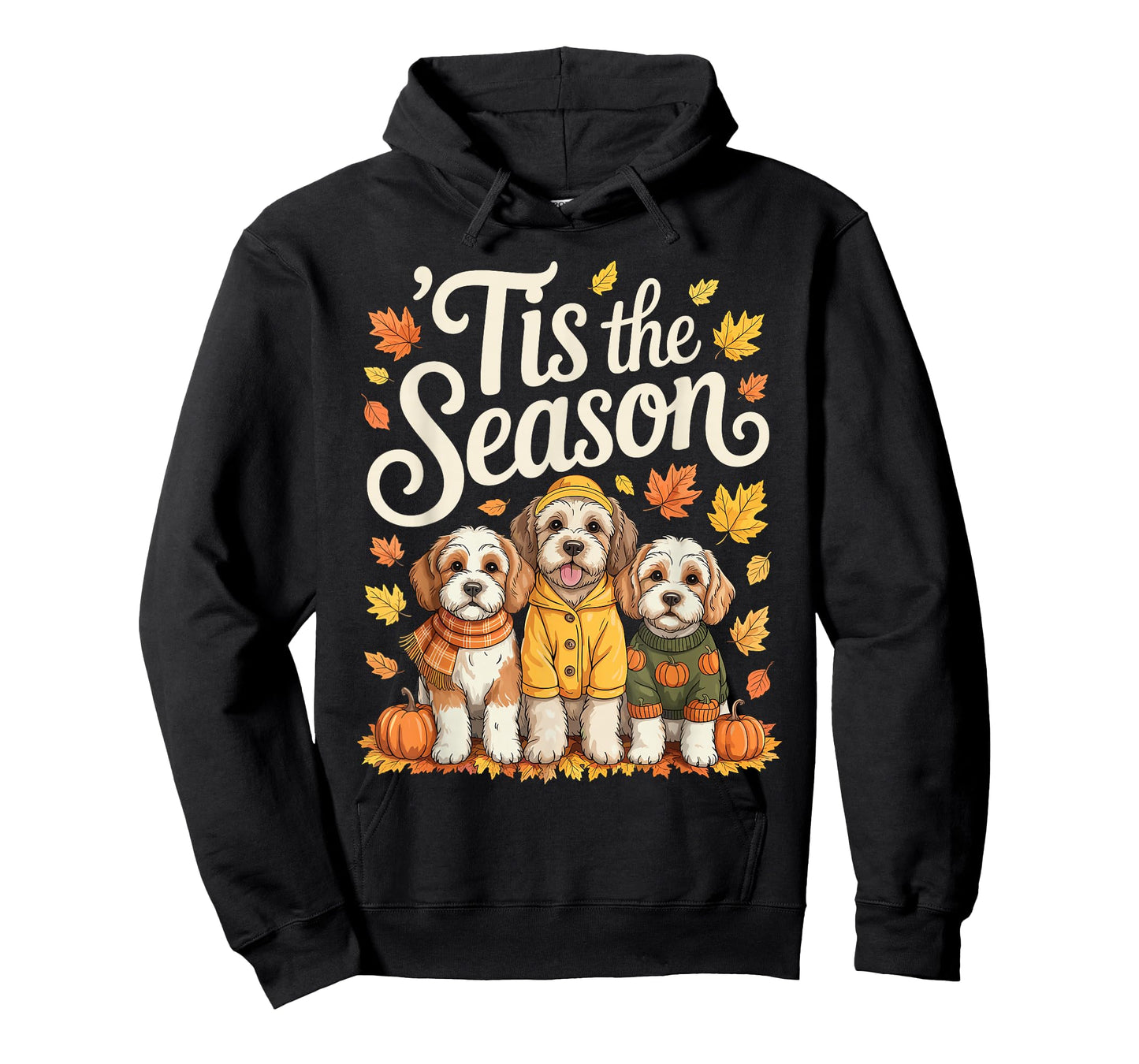 Tis The Season Cockapoo Doodle Dog Fall Autumn Pumpkin T-Shirt