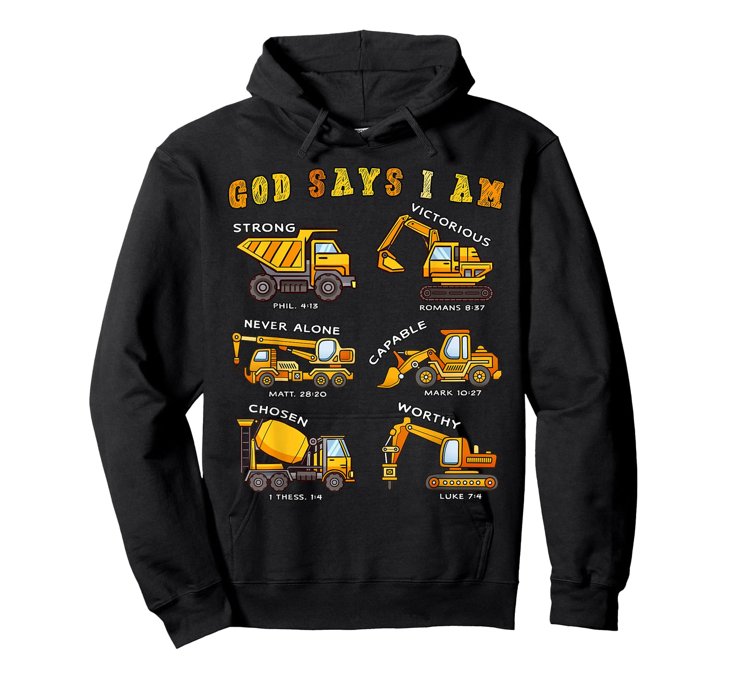 Toddler Kids God Says I Am Construction Bible Verse Truck T-Shirt