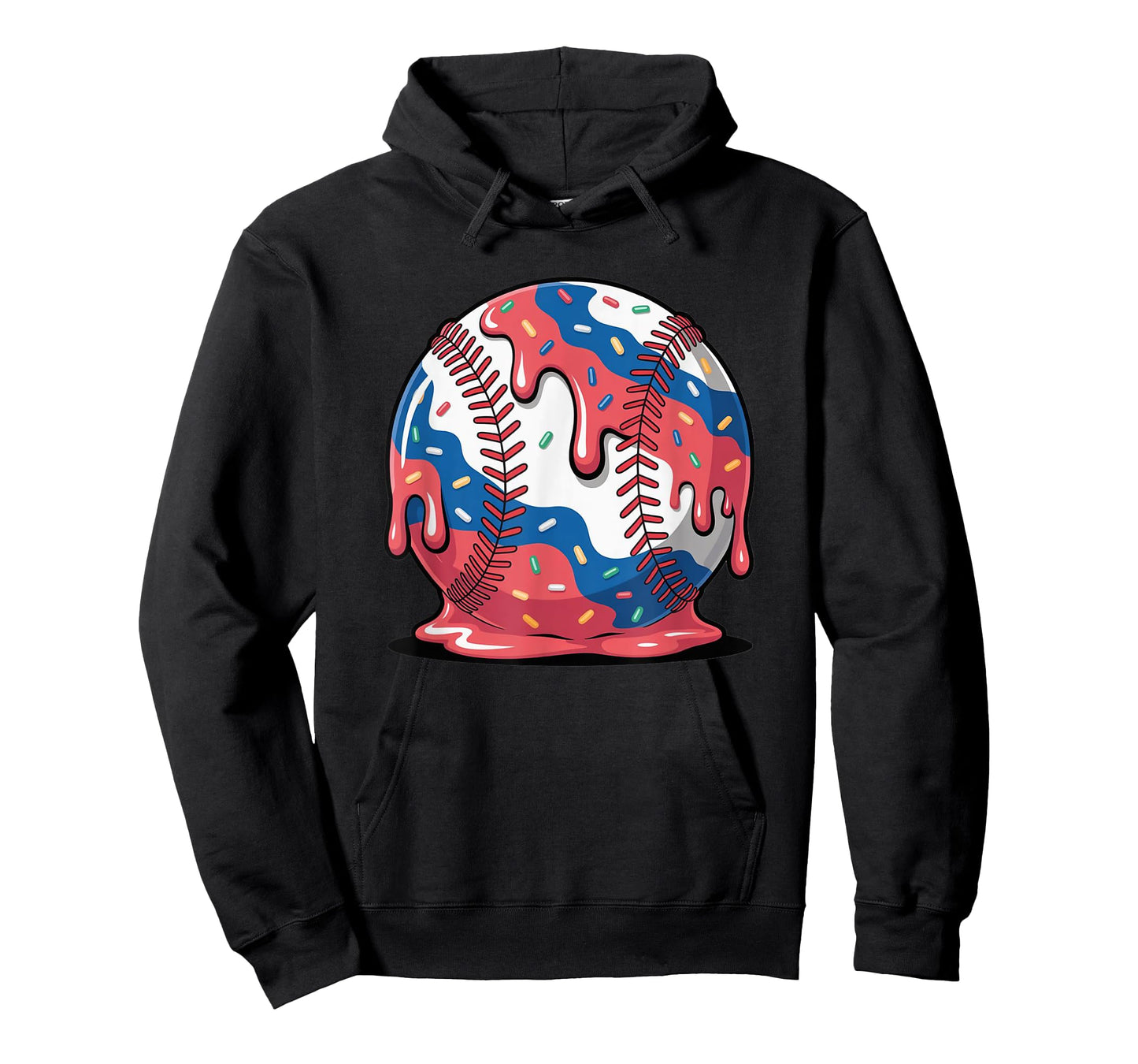 Colorful Baseball Ball Ice Cream Drip Youth Boys T-Shirt