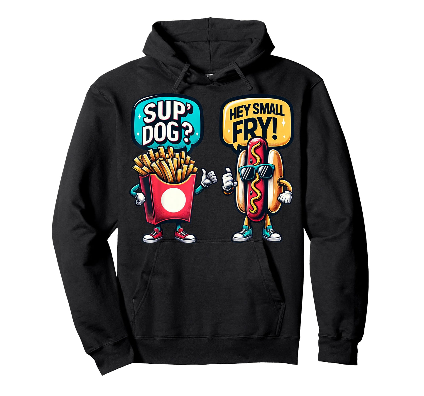 Fun Fast Food HotDog And Small Fry Funny Grilling Sup' Dog T-Shirt