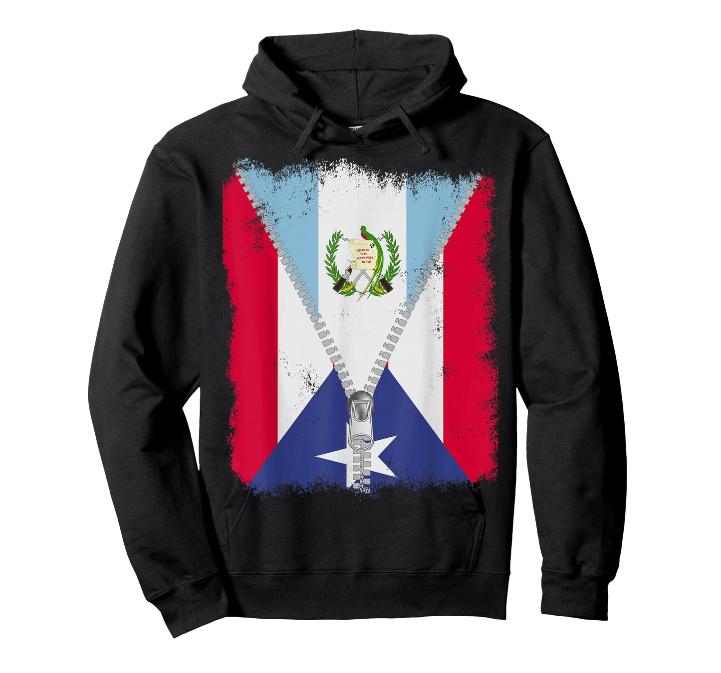 Puerto Rico Flag Guatemalan zip T-Shirt