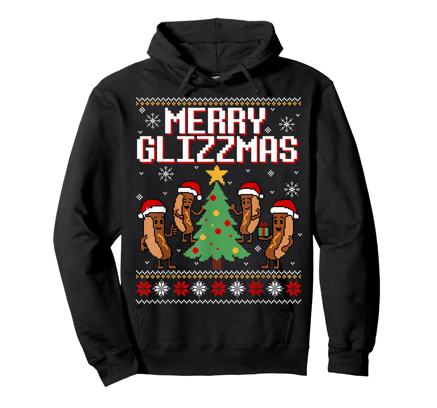 Merry Glizzmas Funny Merry Christmas Hotdogs Xmas Gift T-Shirt