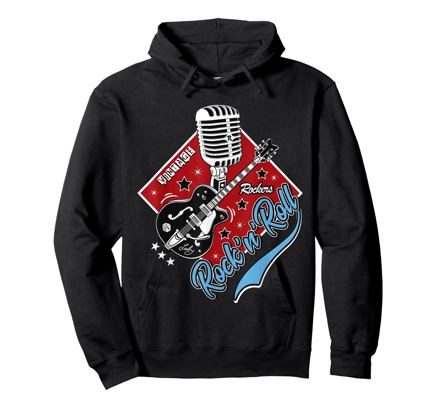 Guitar Rock and Roll Rockabilly Vintage Microphone Rocker T-Shirt