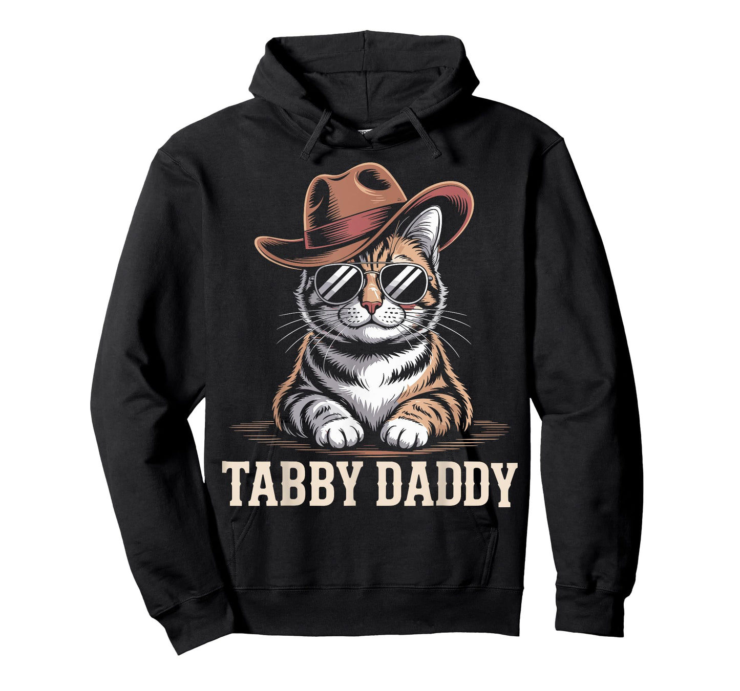 Tabby Daddy Cat Dad Funny Graphic Cowboy Orange Tabby Cat T-Shirt