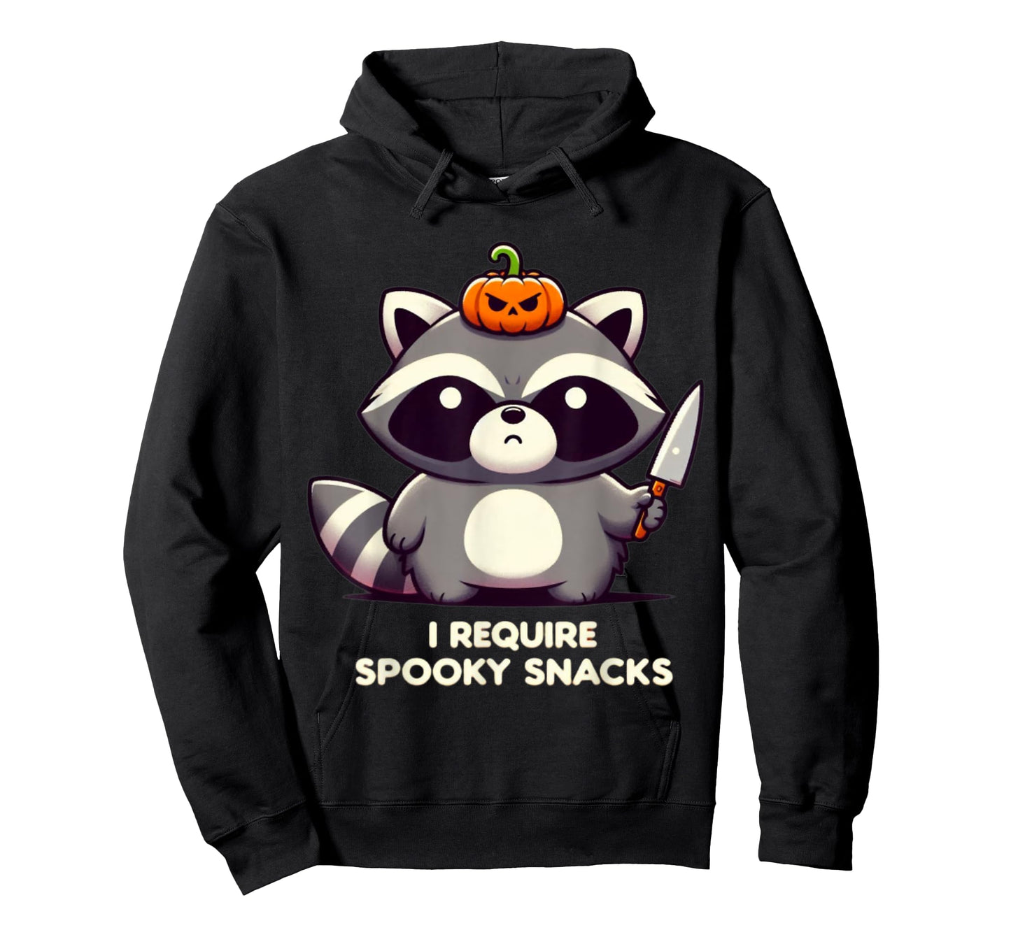 I Require Spooky Snacks Angry Raccoon Halloween T-Shirt